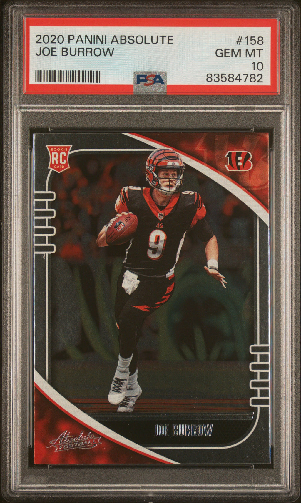 2020 Panini Absolute Joe Burrow #158 — PSA 10 — PSA cert 83584782 — front
