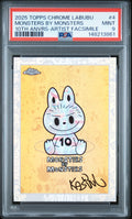 2025 Topps Chrome Labubu 10th Anniversary Monsters by Monsters Artist Facsimile #4 – PSA 9 — PSA cert 148213861 — front