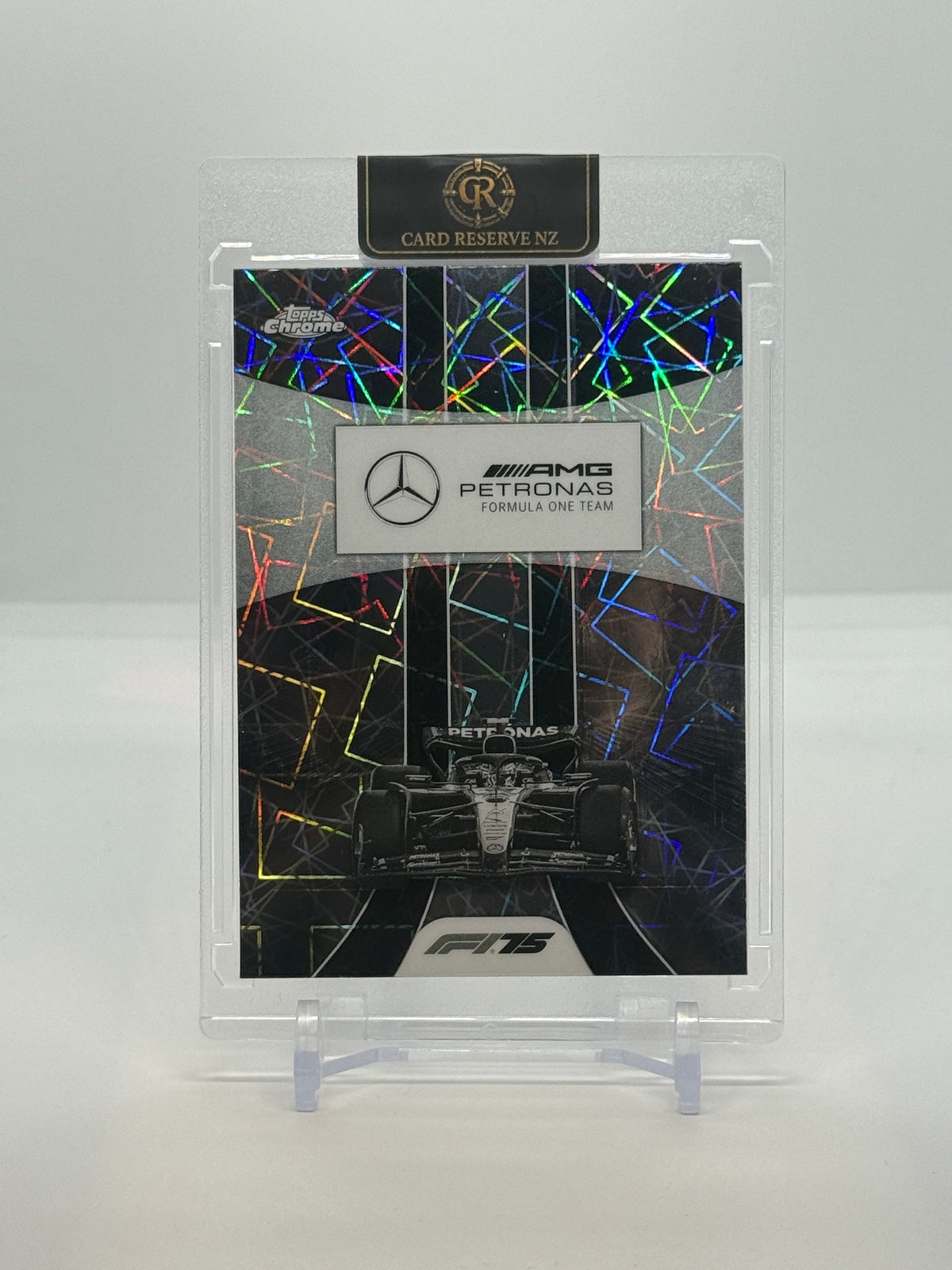 2025 Topps Chrome Formula 1 Mercedes-AMG Petronas Formula One Team #177 Black & White Lazer Refractor — front