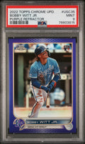 2022 Topps Chrome Update Bobby Witt Jr. Purple Refractor #USC35 — PSA 9 — PSA cert 76603815 — front