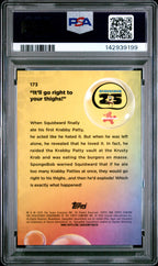 2025 Topps Chrome SpongeBob 25th Anniversary Sapphire Edition "It'll Go Right to Your Thighs!" Gold #173 – PSA 9 — PSA cert 142939199 — back