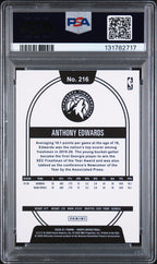 2020 Panini Hoops Anthony Edwards Blue Explosion #216 – PSA 10 — PSA cert 131782717 — back