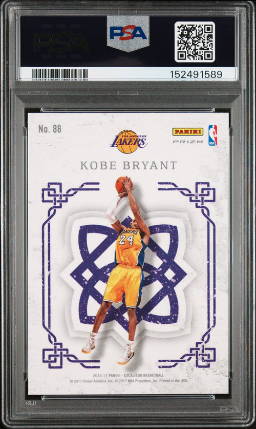 2016 Panini Excalibur Crusade Kobe Bryant Camo #88 – PSA 10 — PSA cert 152491589 — back