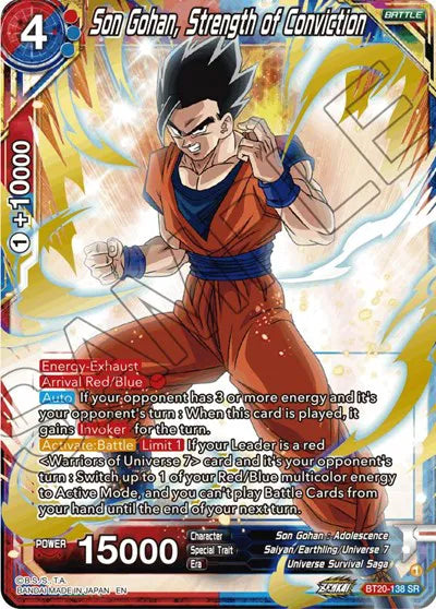 07 Dragon Ball Super Son Gohan, Strength of Conviction BT20-138 - Son Gohan, Strength of Conviction BT20-138 catalogue image