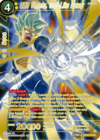 SSB Vegeta, God-Like Power (SPR) BT23-115 catalogue image