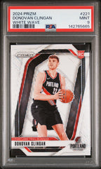 2024 Panini Prizm Donovan Clingan White Wave #221 – PSA 9 — PSA certificate 142765665 — front