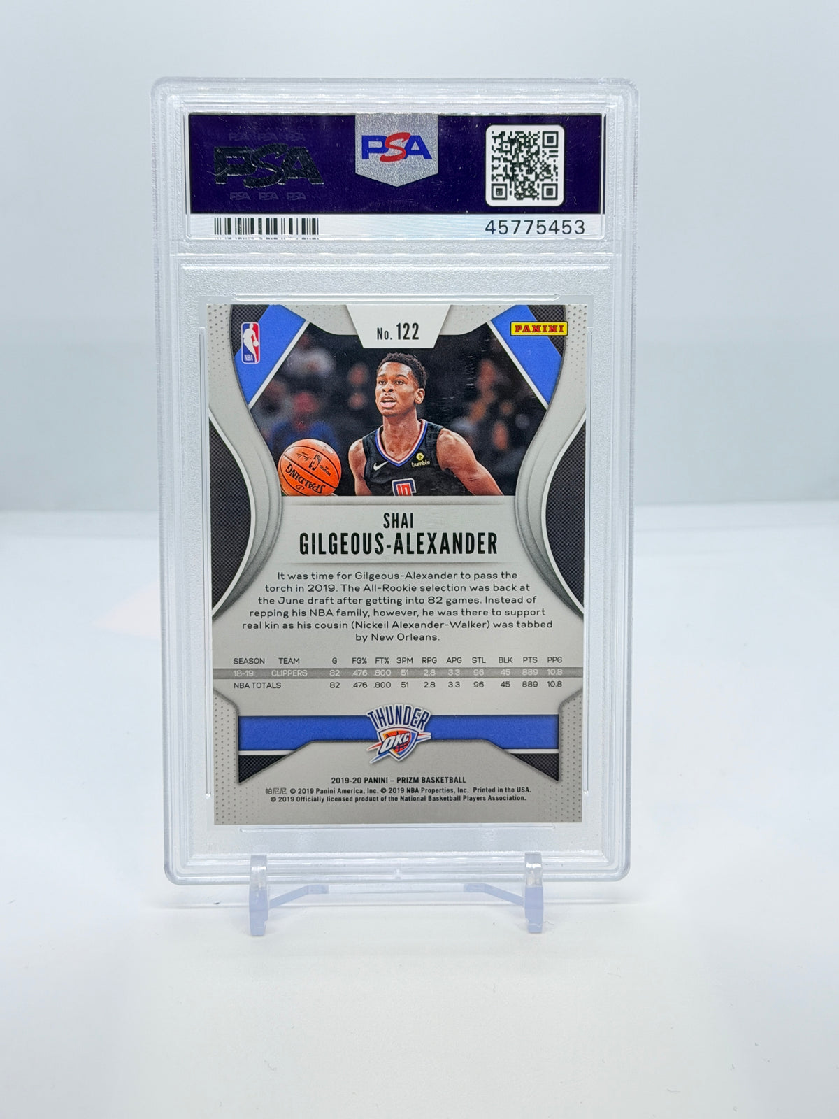 2019 Panini Prizm Shai Gilgeous-Alexander #122 – PSA 9