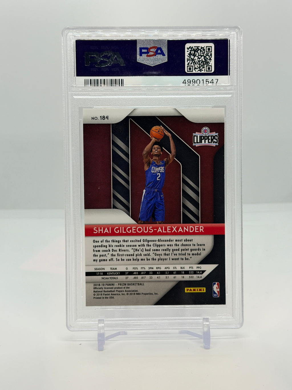 2018 Panini Prizm Shai Gilgeous-Alexander #184 – PSA 9