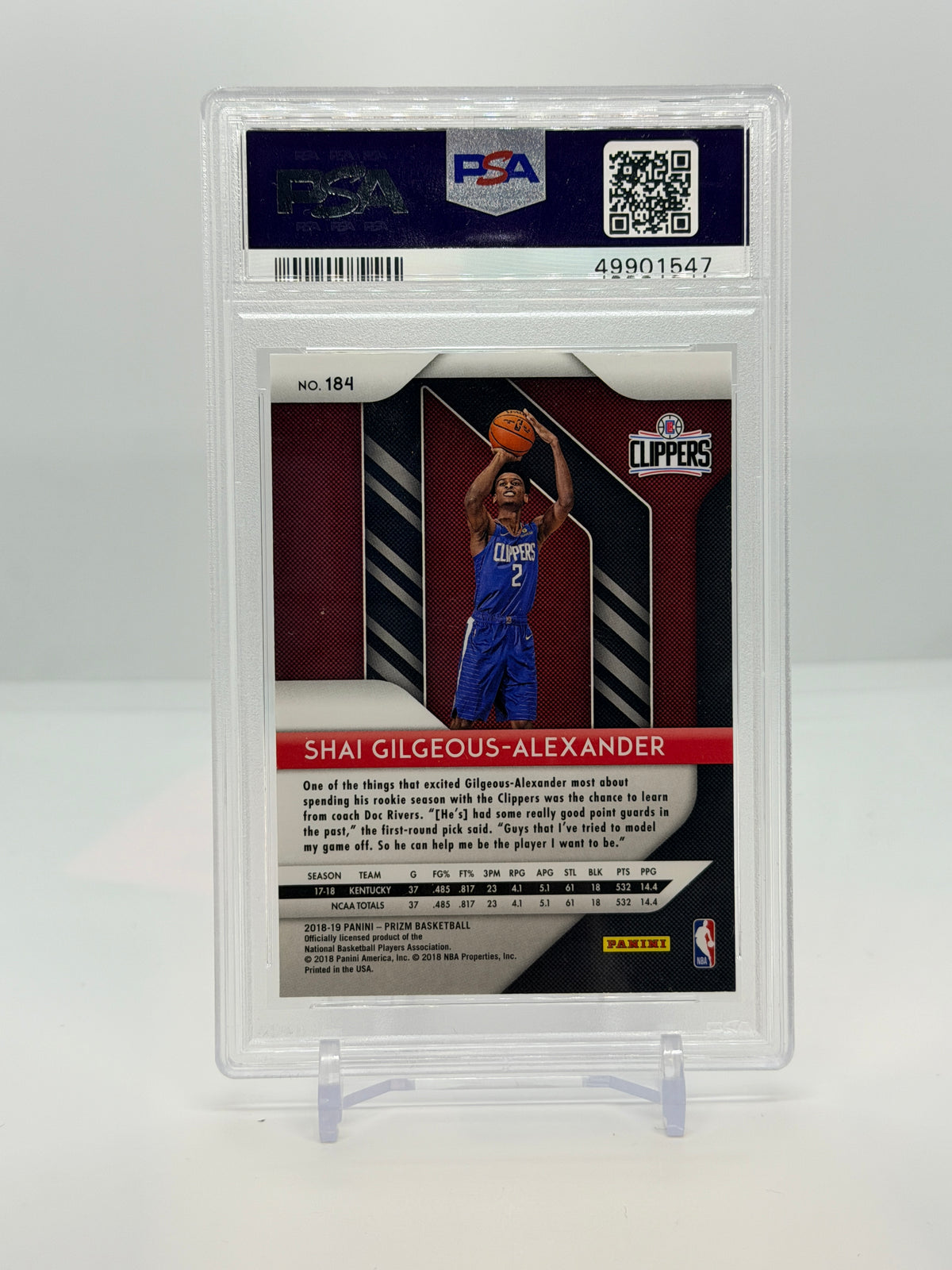 2018 Panini Prizm Shai Gilgeous-Alexander #184 – PSA 9