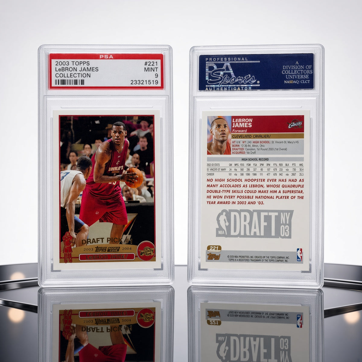 2003 Topps LeBron James Collection #221 ROOKIE -RC – PSA 9