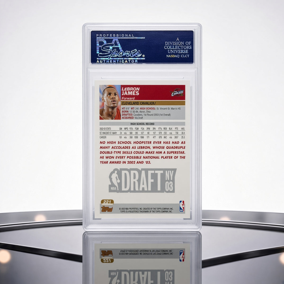 2003 Topps LeBron James Collection #221 ROOKIE -RC – PSA 9