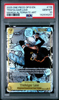 2025 One Piece Trafalgar Law Manga Alternate Art OP10-119 – PSA 10 — PSA cert 142939201 — front