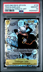 2025 One Piece Trafalgar Law Manga Alternate Art OP10-119 – PSA 10 — PSA cert 142939201 — front