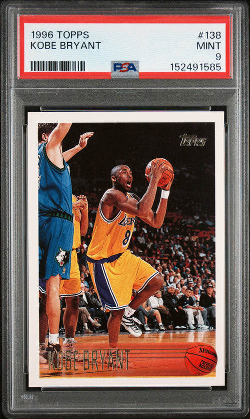 1996 Topps Kobe Bryant #138 – PSA 9 — PSA cert 152491585 — front