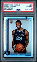 2025 Topps Chrome Cedric Coward Refractor #261 – PSA 10 — PSA cert 148212931 — front