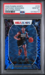 2020 Panini Hoops Anthony Edwards Blue Explosion #216 – PSA 10 — PSA cert 131782717 — front