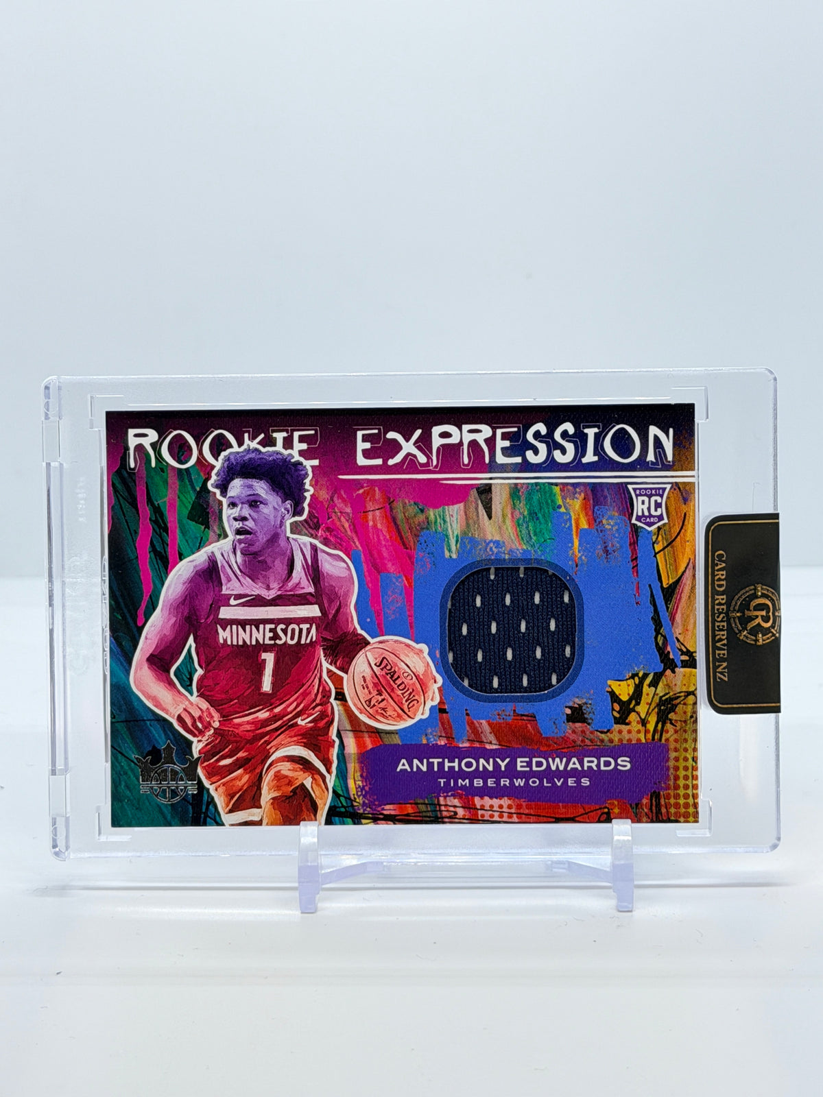 Anthony Edwards Panini Court Kings Rookie Expression Memorabilia front - actual card