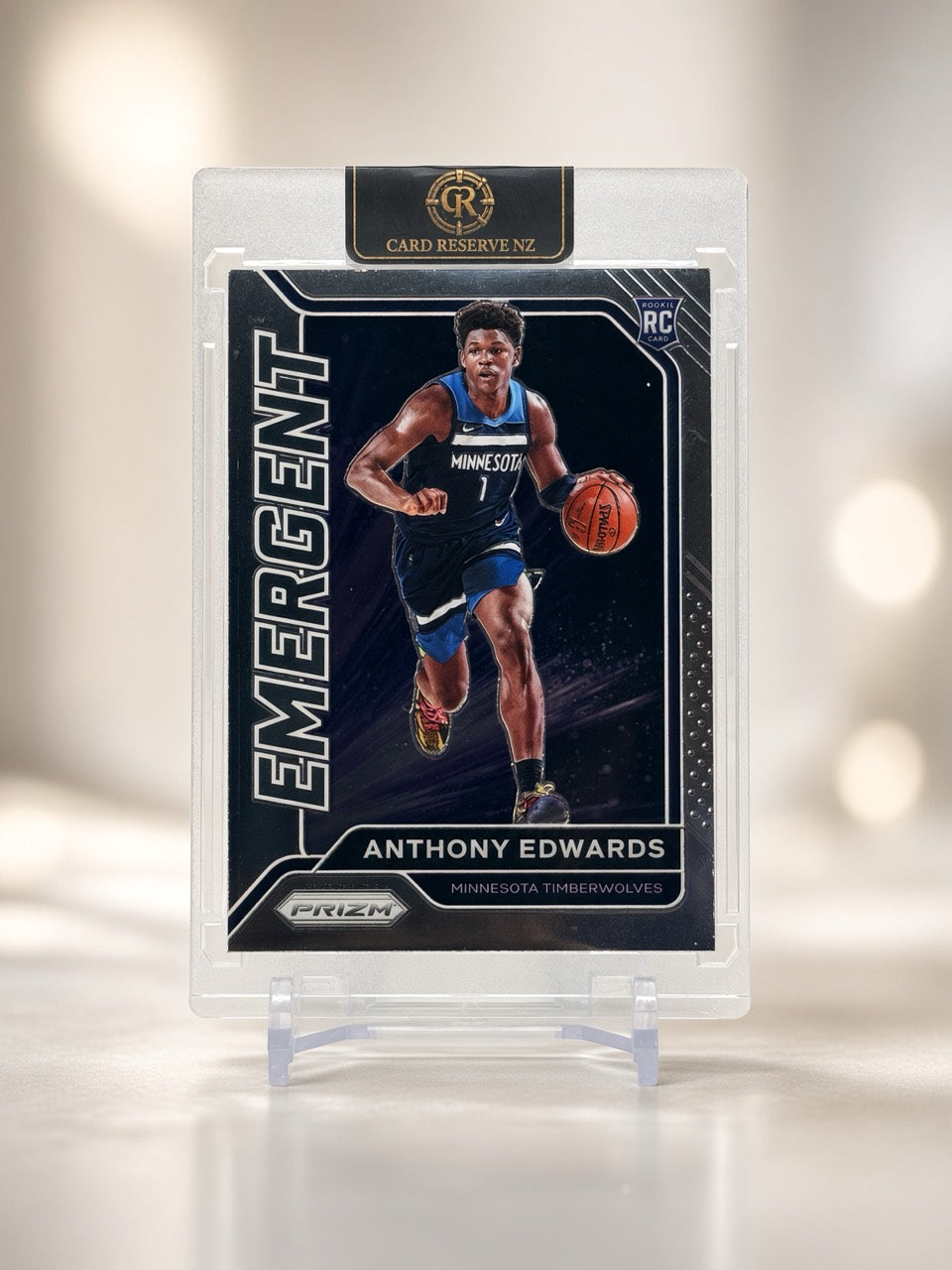 Anthony Edwards Prizm Emergent base front — actual card