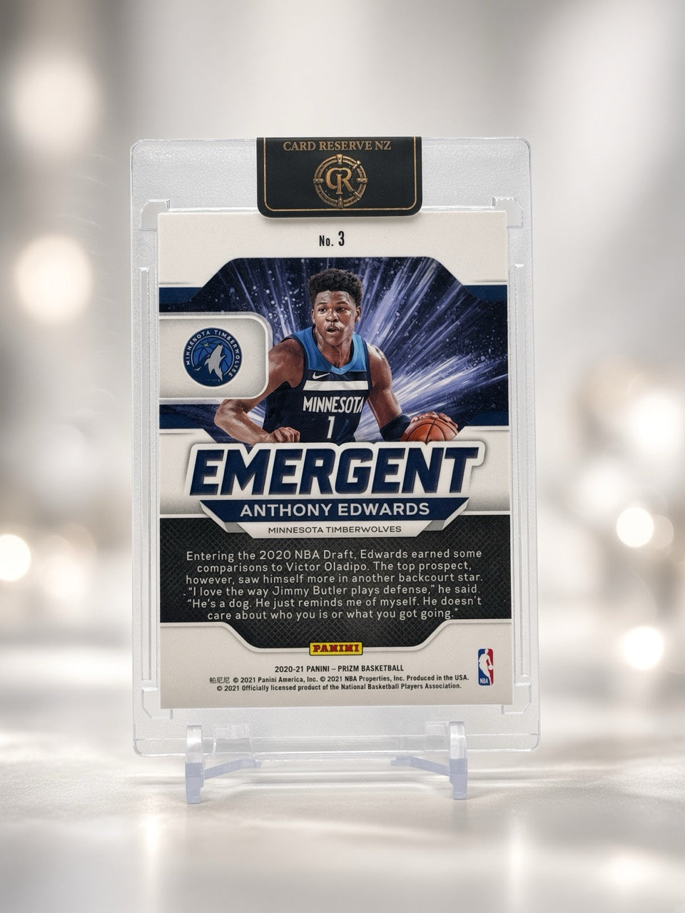 Anthony Edwards Prizm Emergent base back — actual card