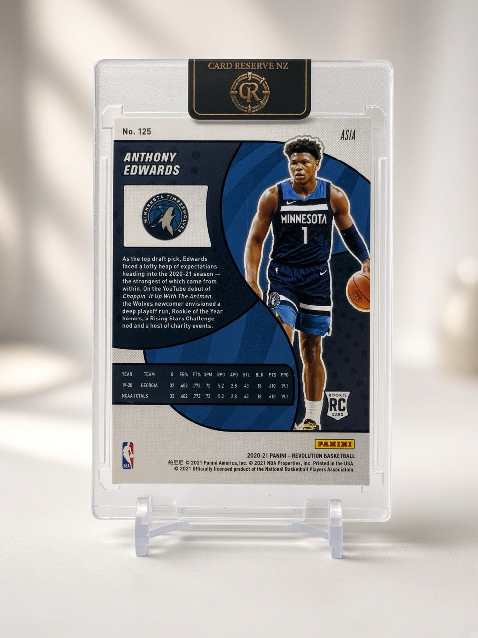 Anthony Edwards Revolution Asia back — actual card