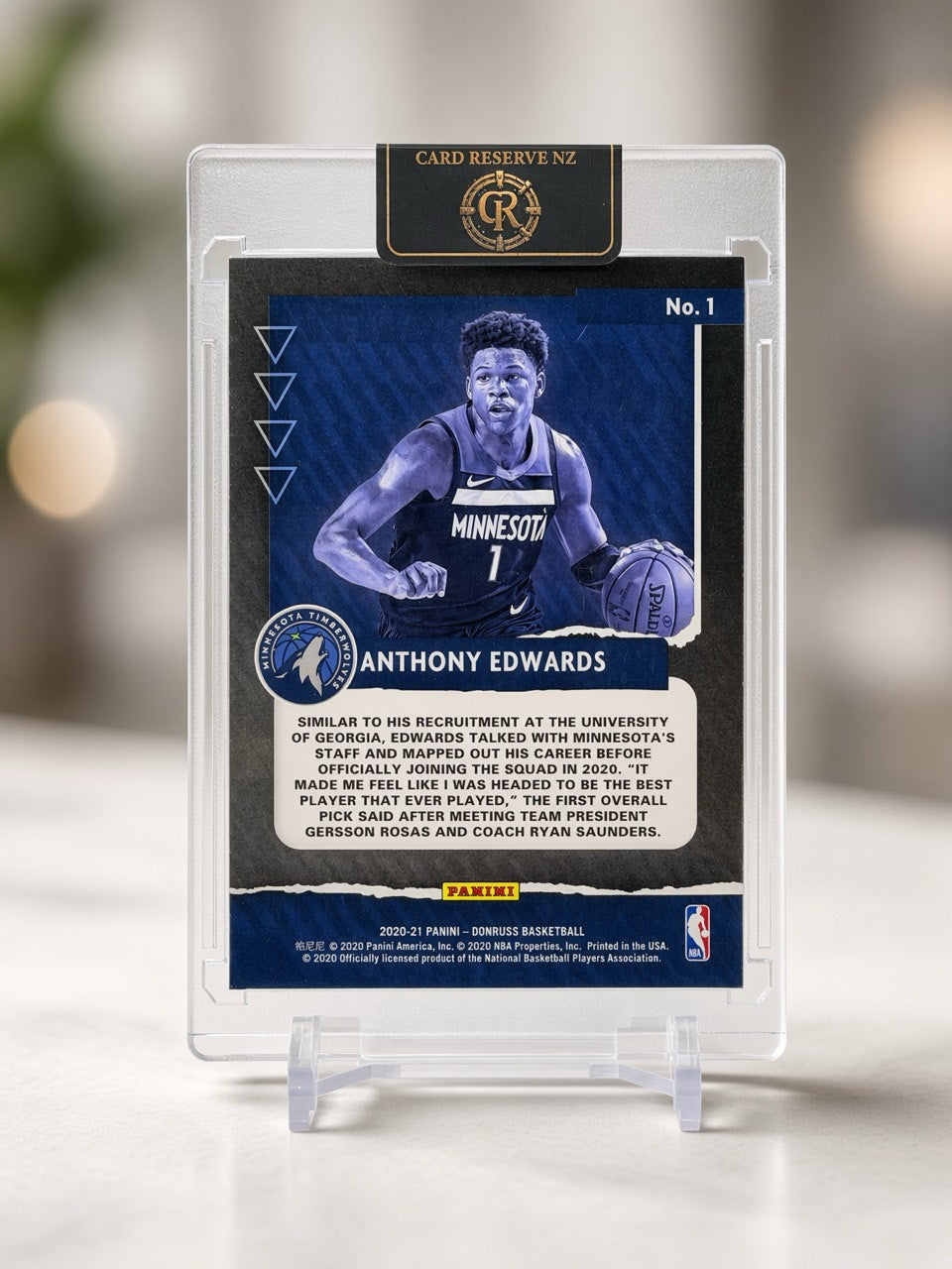 2020-21 Panini Donruss Anthony Edwards Great X-Pectations Base Rookie #1 — back