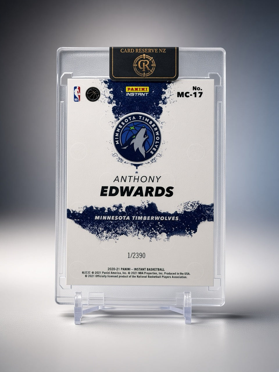 2020-21 Panini Instant Anthony Edwards My City Rookie #MC-17 — back