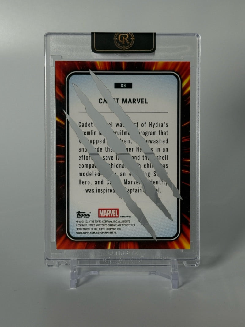 2025 Topps Chrome Marvel Cadet Marvel Clawed Black #88 /10 — Raw — reverse