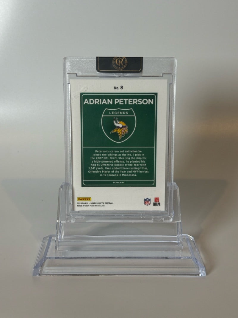 2024 Panini Donruss Optic Downtown Legends Adrian Peterson #8 — Raw — reverse