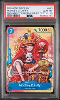 2024 One Piece Monkey D. Luffy 2nd Anniversary Tournament Participation #043 — PSA 10 — front