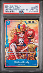 2024 One Piece Monkey D. Luffy 2nd Anniversary Tournament Participation #043 — PSA 10 — front