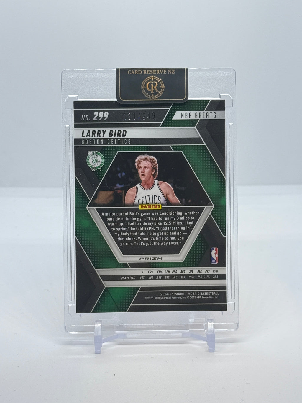 Larry Bird 2024-25 NBA Greats Orange Mosaic back