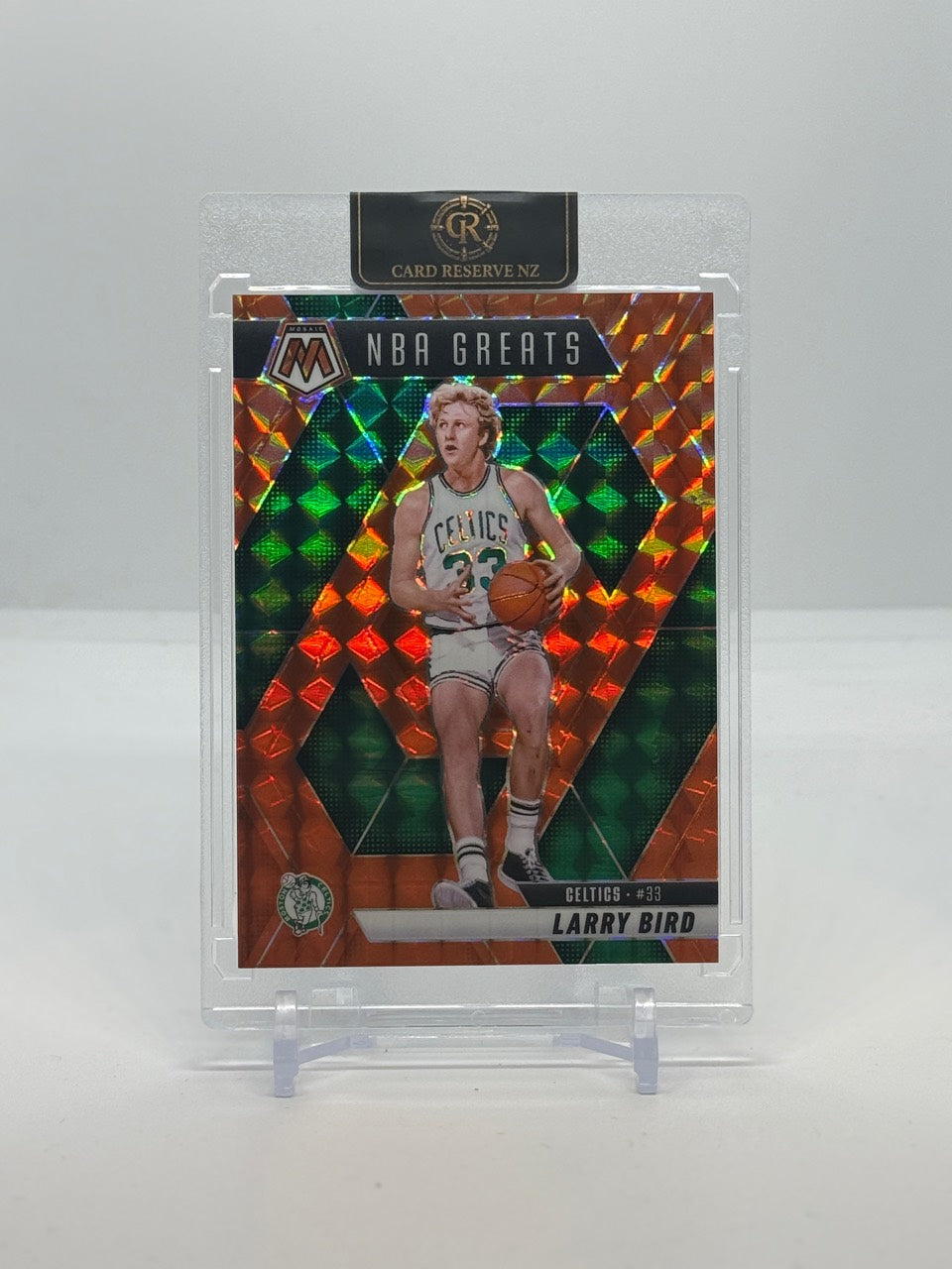 Larry Bird 2024-25 NBA Greats Orange Mosaic front
