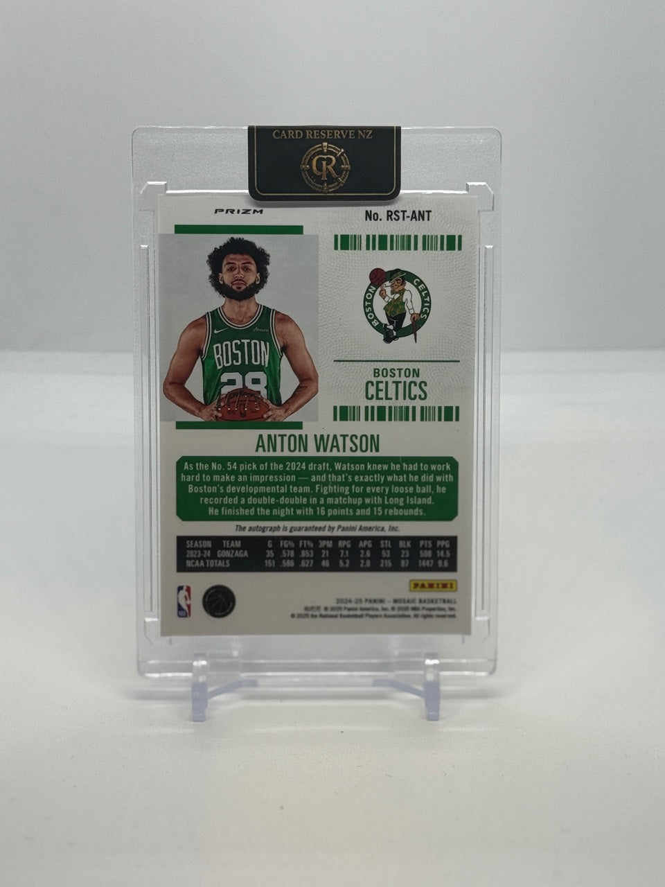 Anton Watson 2024-25 Contenders Optic Rookie Season Ticket Autograph Choice back