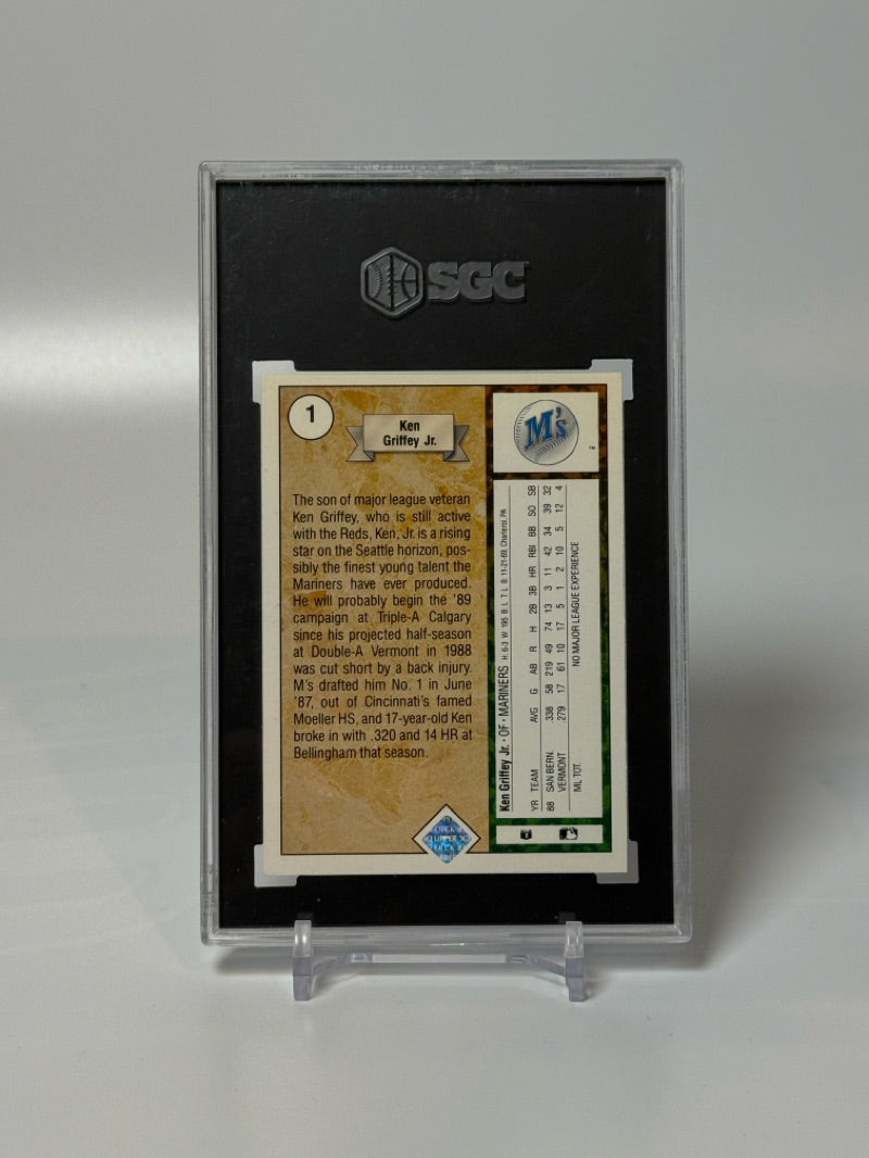 1989 Upper Deck Ken Griffey Jr. #1 — SGC 7.5 — reverse