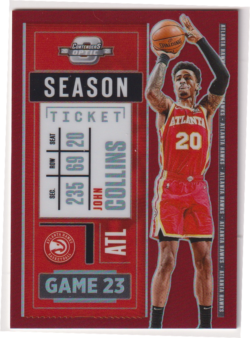 01 — 2020-21 Panini Contenders Optic John Collins Season Ticket Red #63 — Raw — actual card front