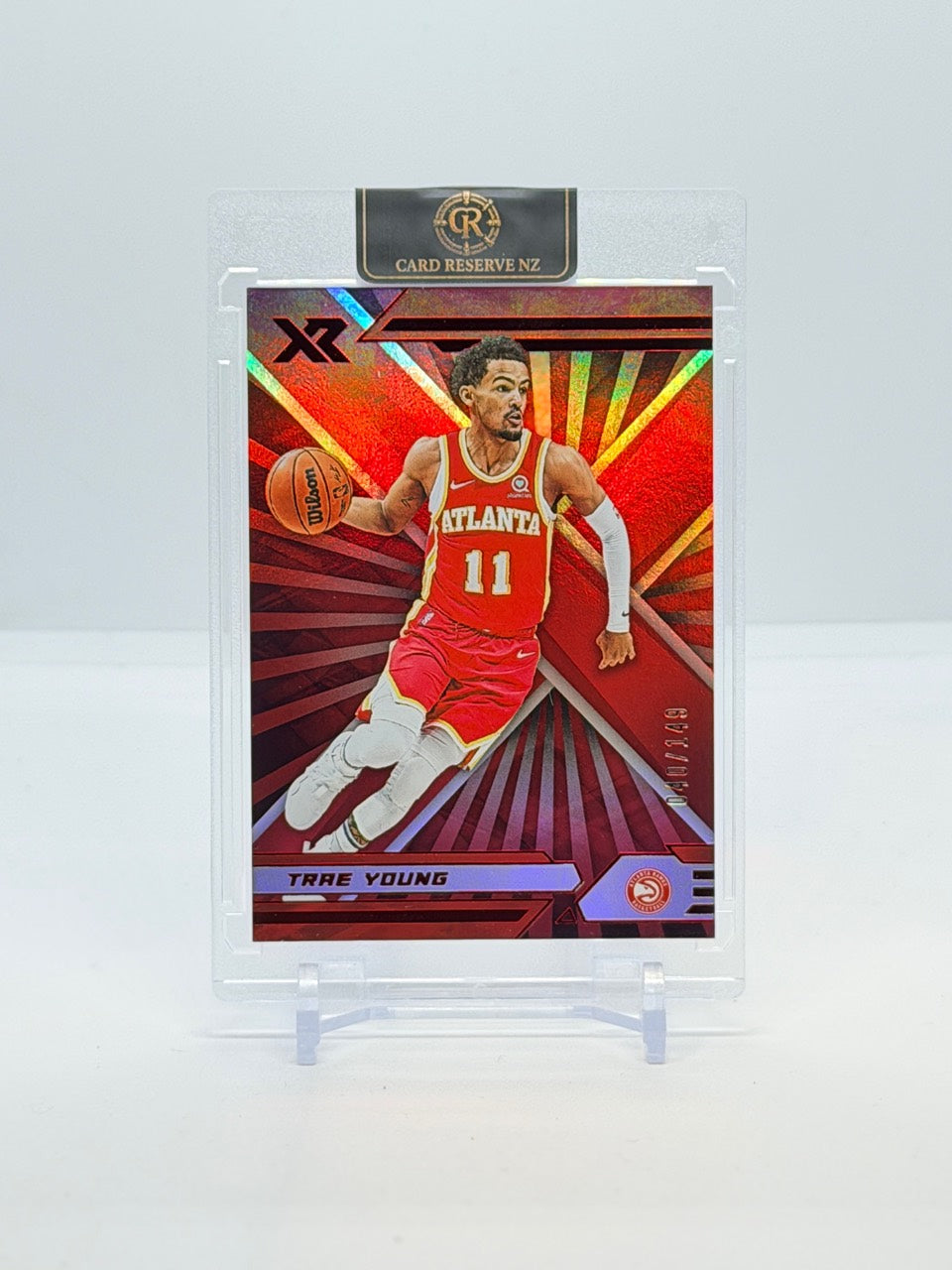 2021-22 Panini Chronicles XR Trae Young Red #400 — actual card front