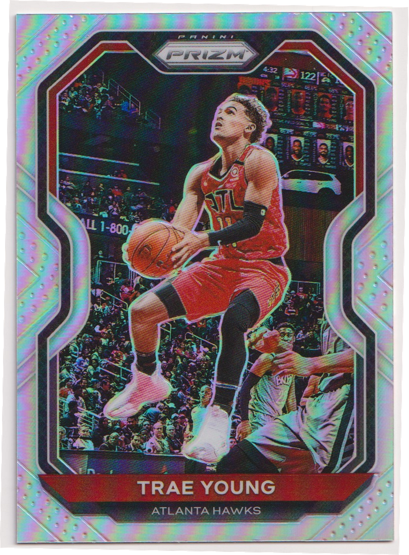 03 2020-21 Panini Prizm Trae Young Silver #64 - 2020-21 Panini Prizm Trae Young Silver #64 — actual card front scan