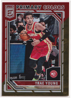 05 2021-22 Panini Donruss Elite Trae Young Primary Colors Asia Red & Gold #9 - 2021-22 Panini Donruss Elite Trae Young Primary Colors Asia Red & Gold #9 — actual card front scan