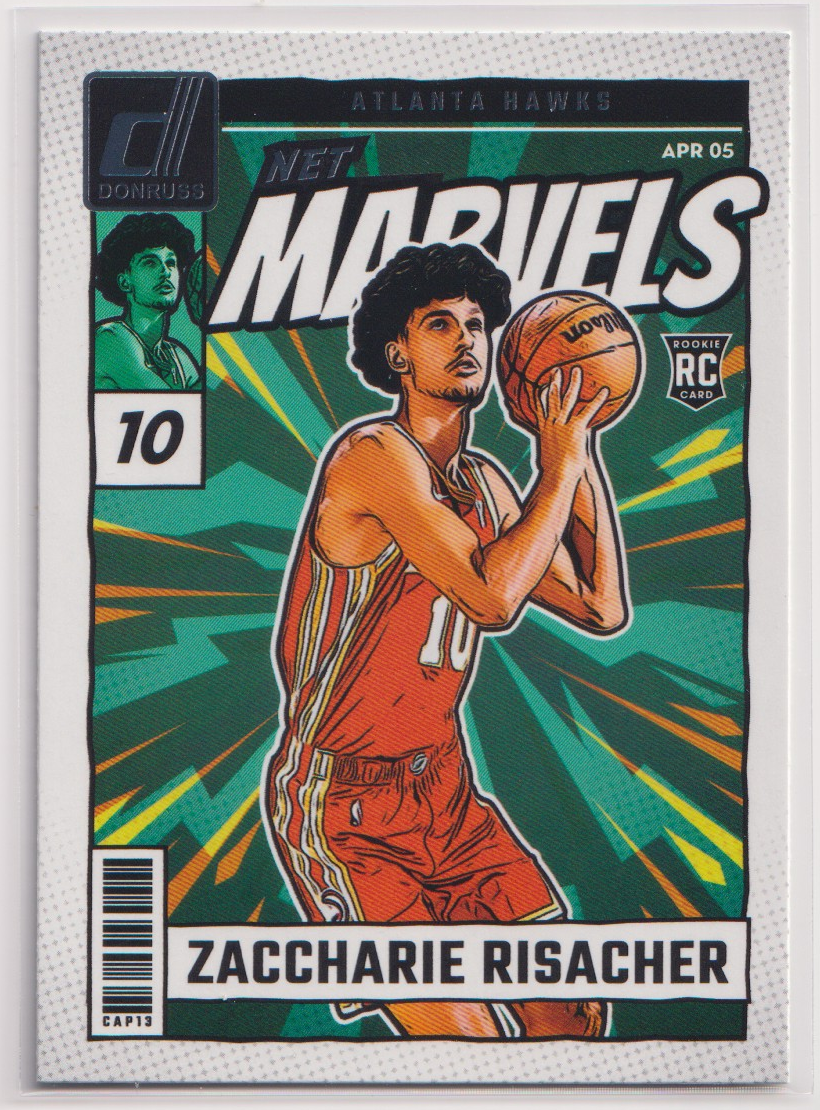 10 2024-25 Panini Donruss Zaccharie Risacher Net Marvels #14 - 2024-25 Panini Donruss Zaccharie Risacher Net Marvels #14 — actual card front scan