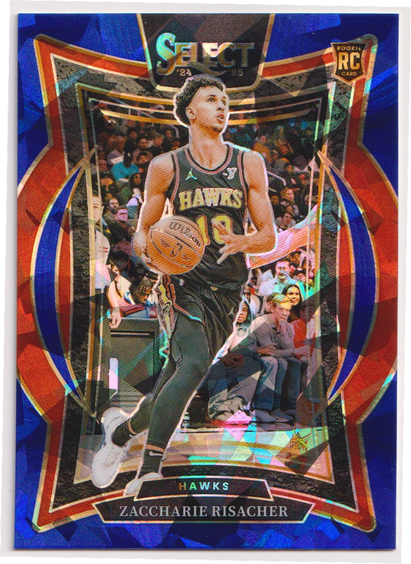 04 2024-25 Panini Select Zaccharie Risacher Concourse Blue Cracked Ice #86 - 2024-25 Panini Select Zaccharie Risacher Concourse Blue Cracked Ice #86 — actual card front scan