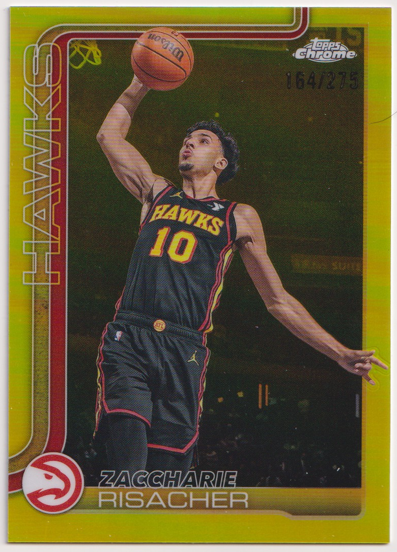 2025-26 Topps Chrome Zaccharie Risacher Yellow Refractor /275 #2 — actual card front scan