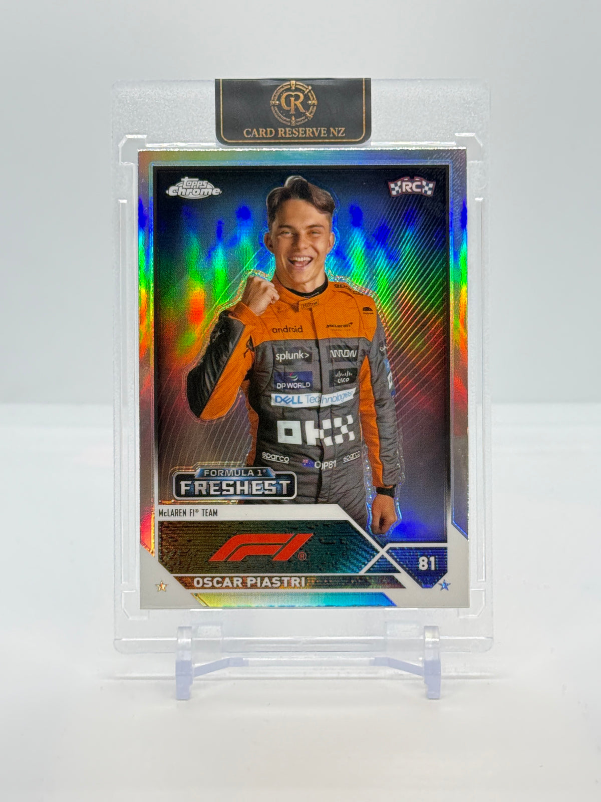 2023 Topps Chrome Formula 1 Oscar Piastri #195 Formula 1 Freshest Refractor Rookie — front