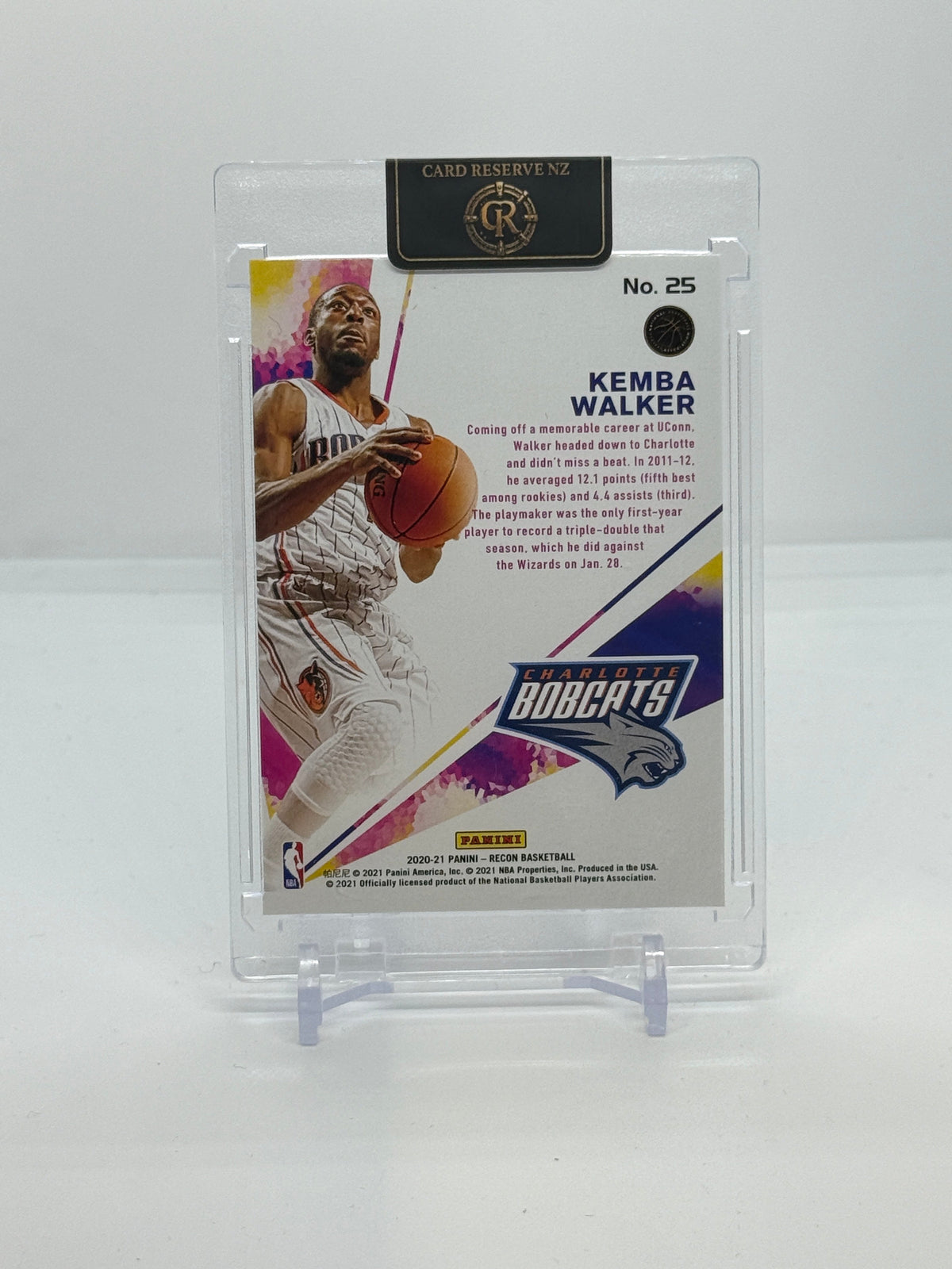 07 2020-21 Panini Recon Kemba Walker Rookie Review Red 110/199 #25 - 2020-21 Panini Recon Kemba Walker Rookie Review Red 110/199 #25 — Raw actual back