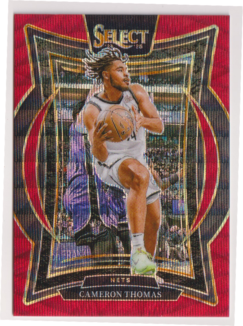 06 — 2024-25 Panini Select Cameron Thomas Concourse Red Wave Prizm #50 – Raw — actual card front