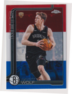 07 — 2025-26 Topps Chrome Update Danny Wolf Red White & Blue Refractor Rookie #177 – Raw — actual card front