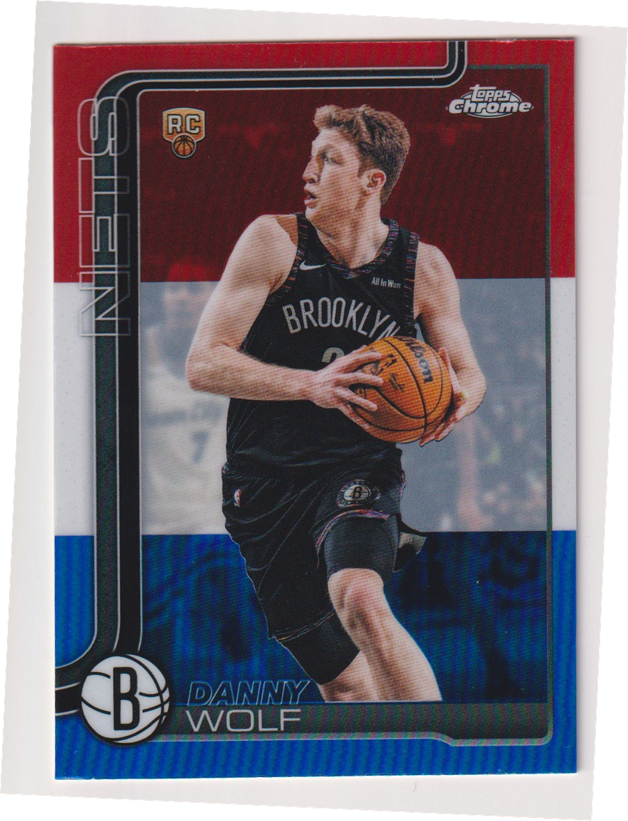 07 — 2025-26 Topps Chrome Update Danny Wolf Red White & Blue Refractor Rookie #177 – Raw — actual card front