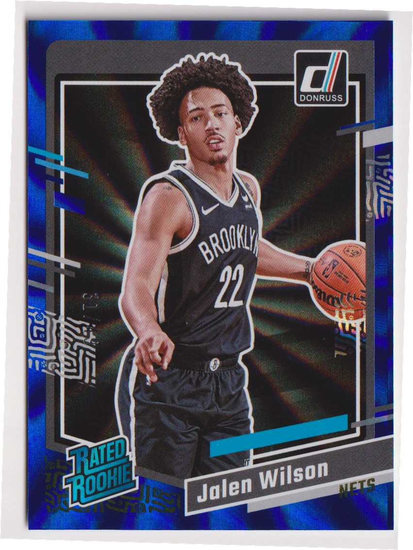 2023-24 Panini Donruss Jalen Wilson Rated Rookie Blue Laser /49 #224 – Raw front