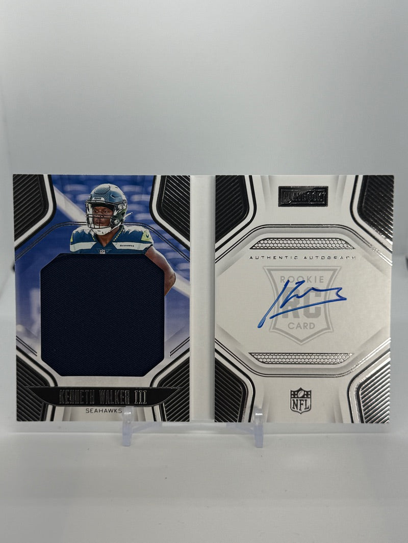 2022 Panini Playbook Football Kenneth Walker III Rookie Playbook Jersey Autograph RPA RJA 132/299 #218 — Raw — front