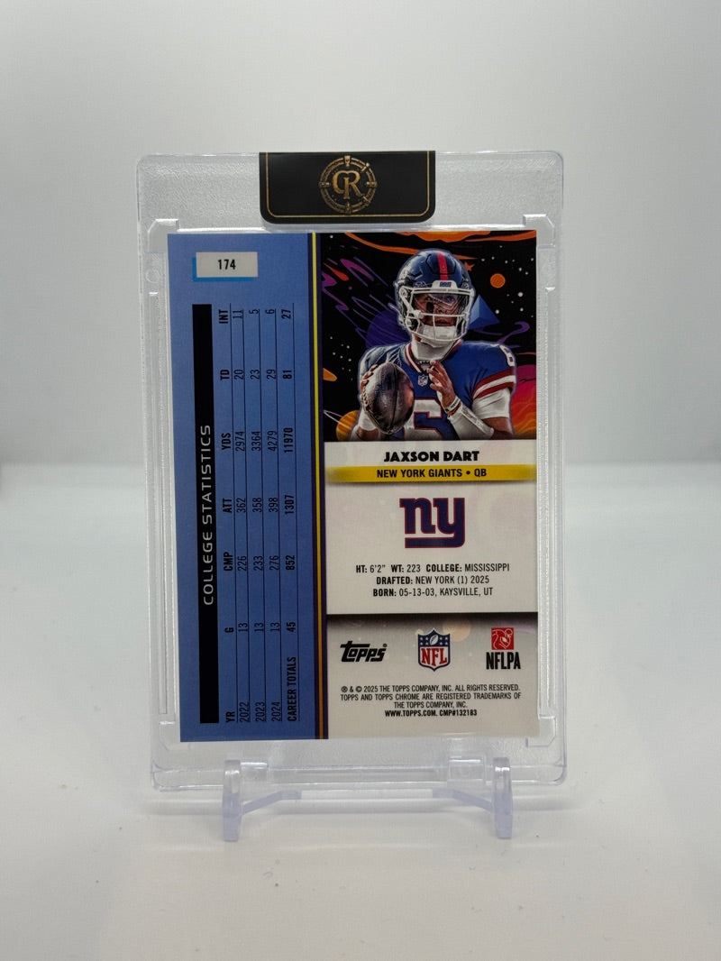 2025 Topps Cosmic Chrome Jaxson Dart RC Base Giants Rookie #174 — Raw — reverse