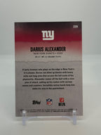 2025 Topps Signature Class Football Darius Alexander Red Rookie RC 16/25 #229 — Raw — reverse